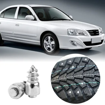 

100PCS/Set Tire Stud Screw 9mm Anti-Slip Screw Stud Tyre Snow Chains Tire Spikes Trim For Motorcycle auto Truck Accessories