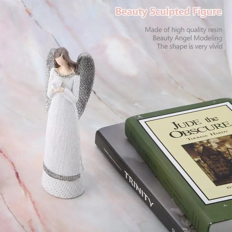 

20cm Resin White Beauty Sculpted Figure Table Ornaments Hand-painted Angel Figurine Fashion Home Decoration Accessories
