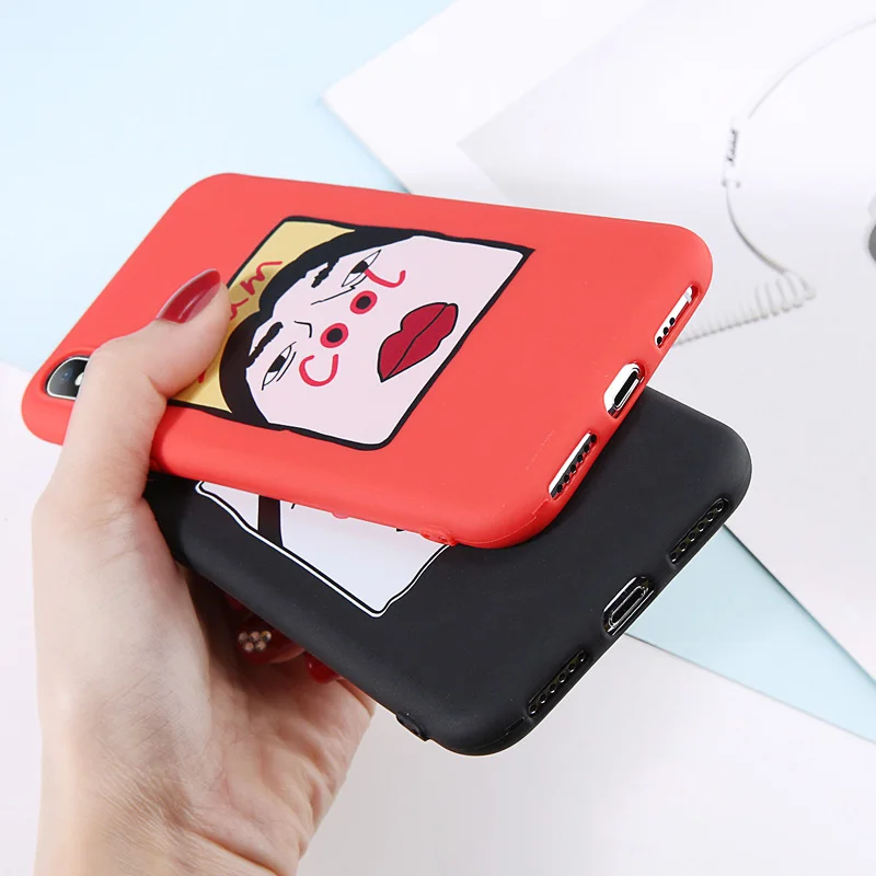 Ottwn Funny Pattern For iPhone 6 Case For iPhone XS Max 6s 7 8 Plus X XR 5 5s SE Silicon Soft Phone Case Letter Cool Back Cover