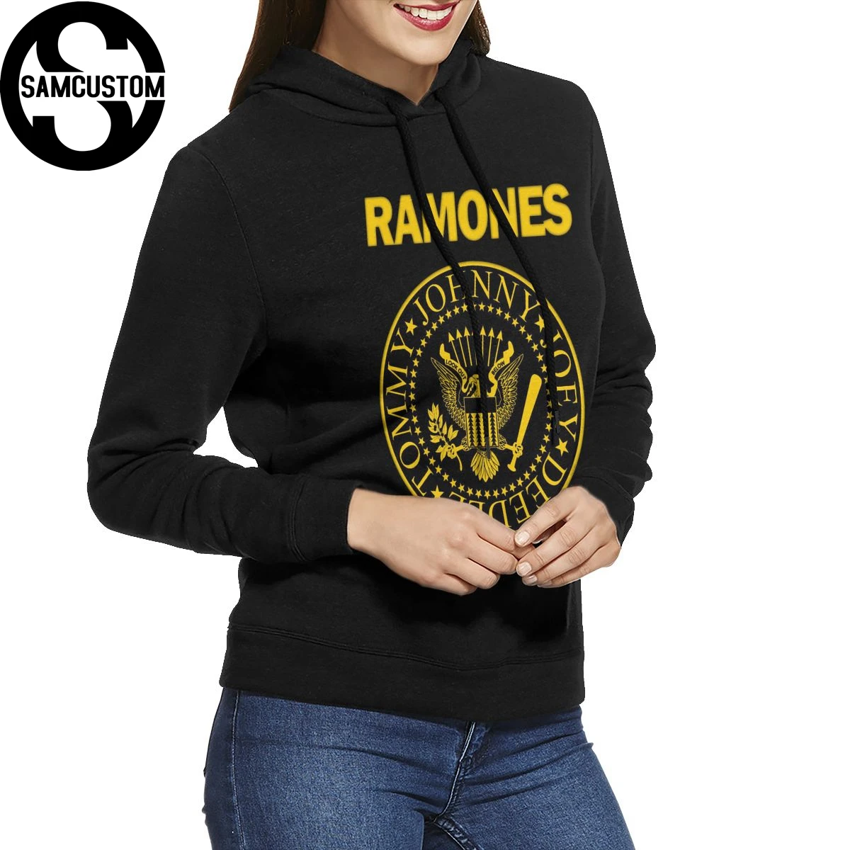 SAMCUSTOM Новый стиль Женская толстовка и без карманов кофты Ramones 3d модные принты Толстовка для женщин