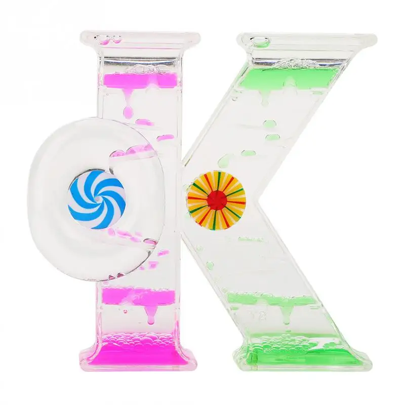 

Acrylic Hourglass Timer Two-color Oil Drop OK Shape Liquid Water Drop Creative Home Decoration Ornaments Children Birthday Gifts