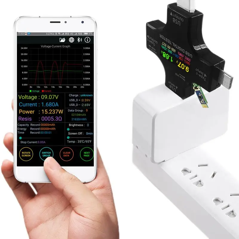 

Multifunctional Color TFT USB Tester Type-C PD Digital Voltmeter Vurrent Meter Ammeter Power Bank Charger Indicator