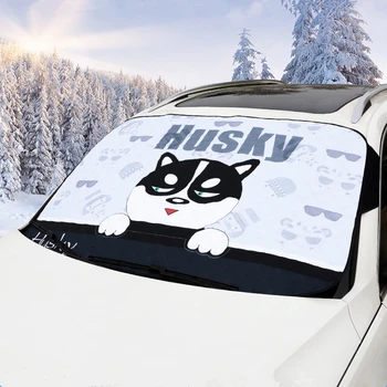 

Cartoon Car Front Windshield Dual-purpose Cover Protector Winter Prevent Snow Ice Dust Frost Freezing Sunshade Summer Sun Visor