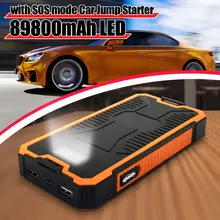 2A быстрое зарядное устройство, автомобильный пусковой стартер, источник питания, 89800 мА/ч, аккумулятор, USB зарядное устройство, 9 В, двойной USB выход с дисплеем