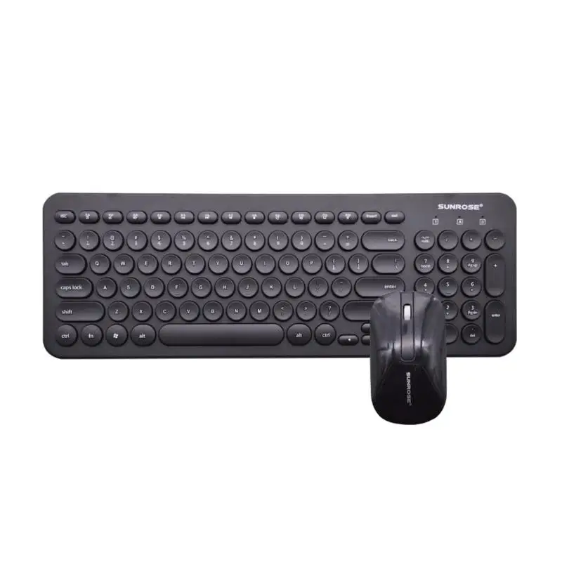 

Sunrose T85 2.4Ghz Splashproof 104 Keys Wireless Keyboard & Mouse Set For Home Office Computer Game Keyboard And Mouse Combos