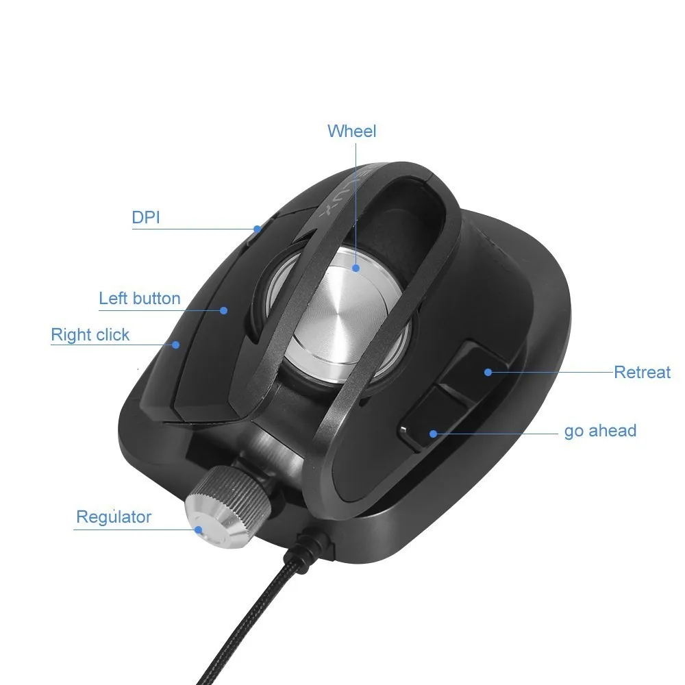 Delux M618X Ergonomic Vertical Mouse Gamer Wired Gaming Computer 6D Mice 4000 DPI USB Adjustable An