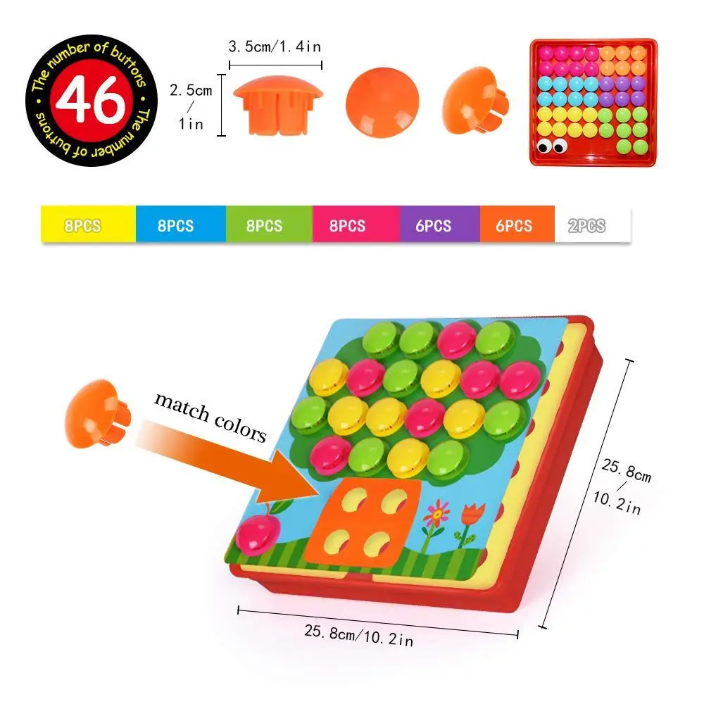 Preise LCLL Taste Kunst Farbe Passenden Mosaik Pegboard Puzzles Frühen Lernen Pädagogisches Spielzeug Für Jungen und Mädchen