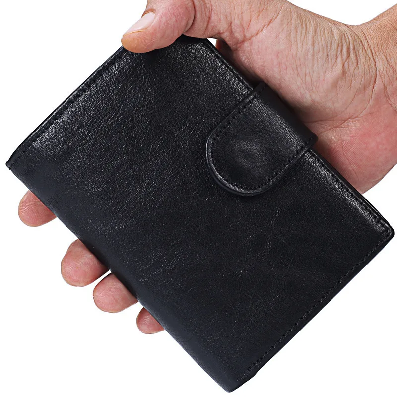 

New 2017 Man Short Wallet Vintage Genuine Leather Male Slim Purse First Layer Cowhide Vertical Section Card Holder PR089050