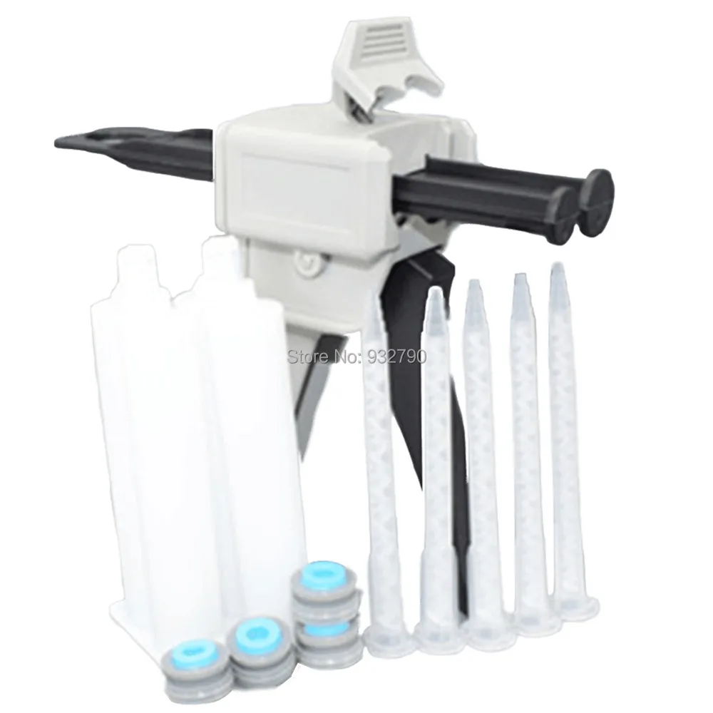 Dispensing Gun 50ml 11 21 Cartridge Dispenser + 5pcs Resin Static