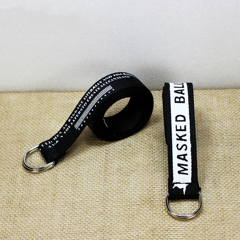 

Men Adult Adjustable Print Women D Shaped Letter Stband Nylon Waist Comfortable Width Student Cotton Double Buckle Canvas