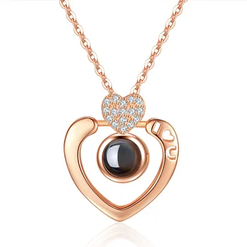 

Heart Gemstone Necklace Ruby Bizuteria 925 Sterling Silver Color Chain Necklaces Pendants Rhinestone Choker Necklaces Collier