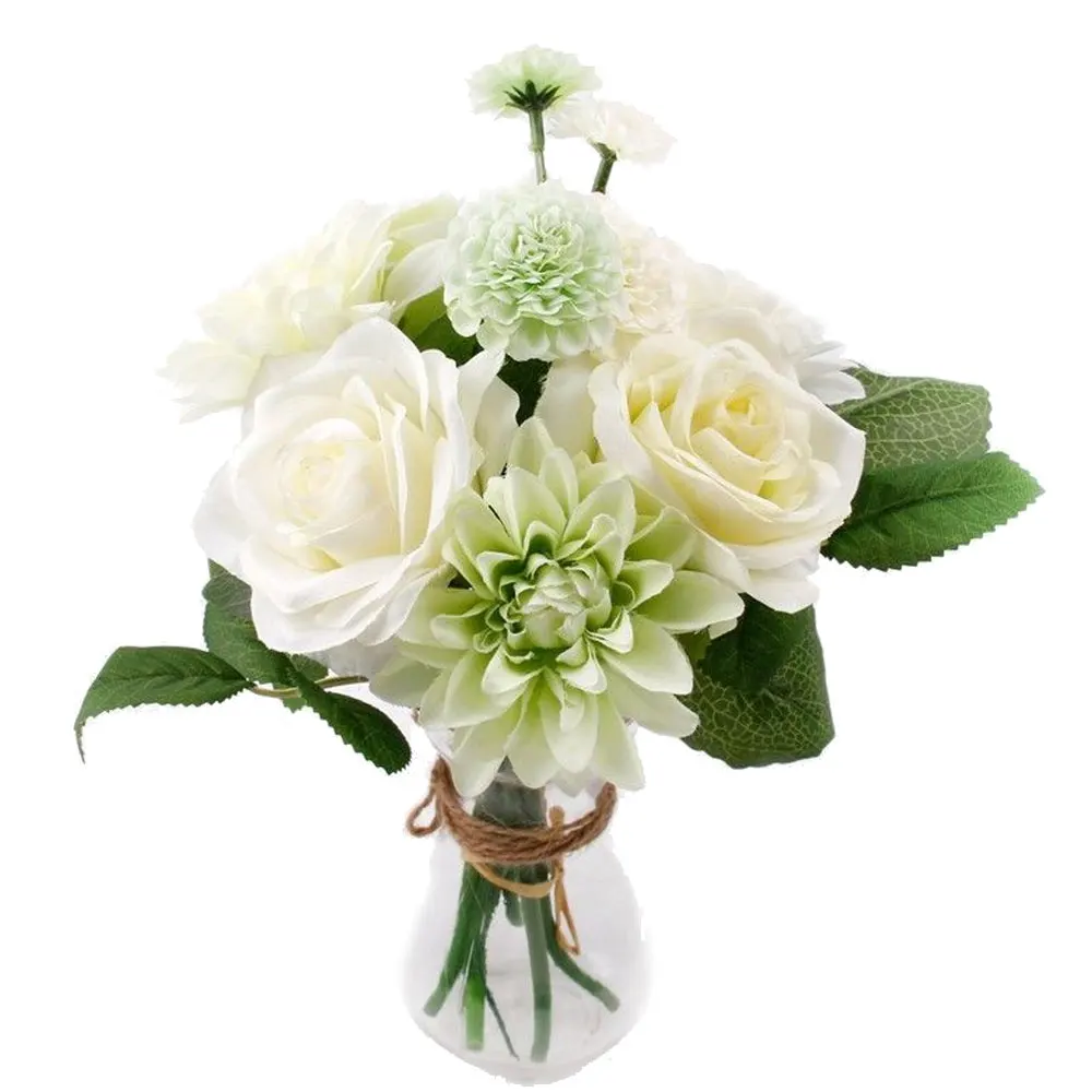8 шт. элегантные розы цветок из искусственного шелка Свадебная вечеринка свадебные букет украшение для дома настенные украшения, цветок