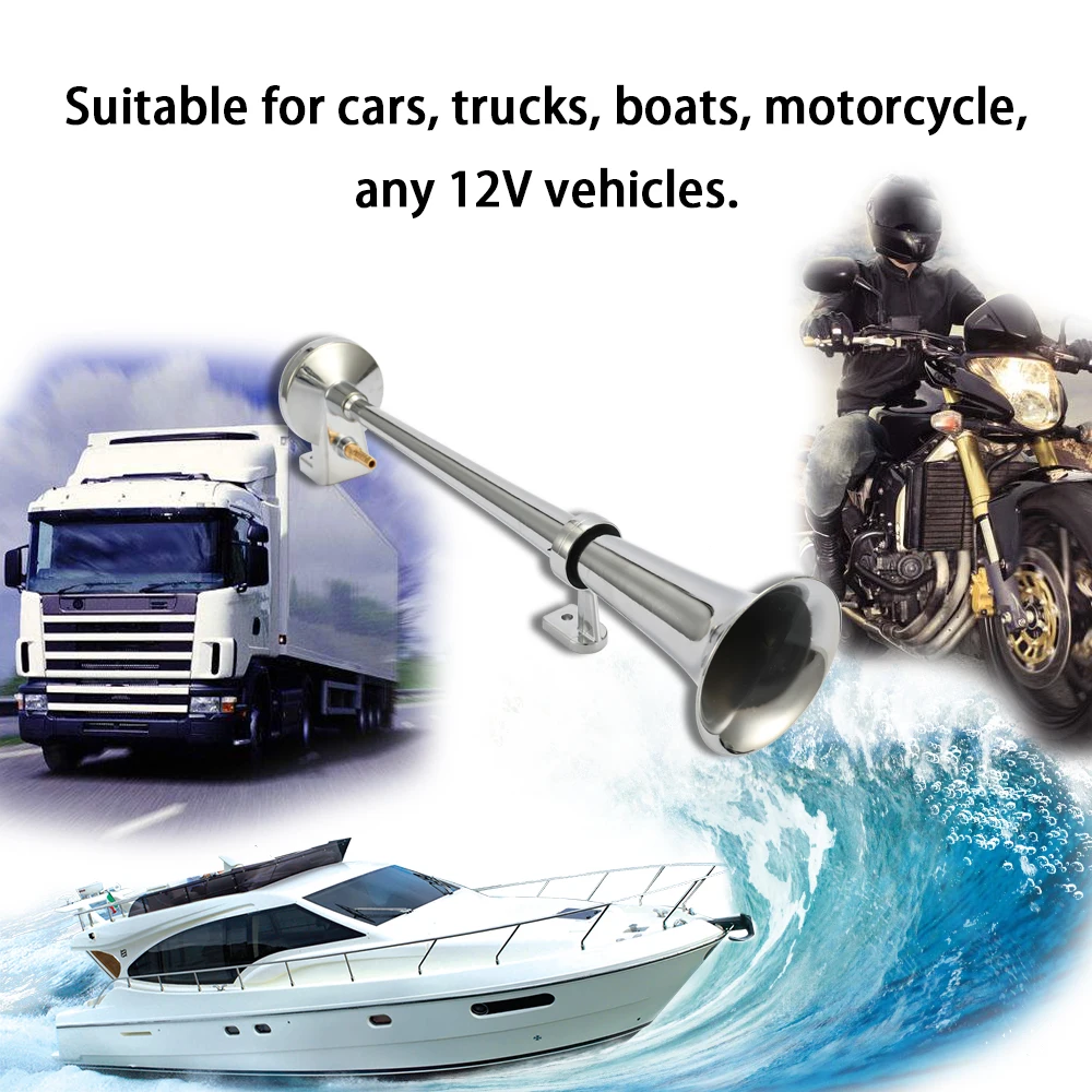 

Universal Car Air Compressor Super Loud Single Trumpet Set For Trucks Automobile Horn