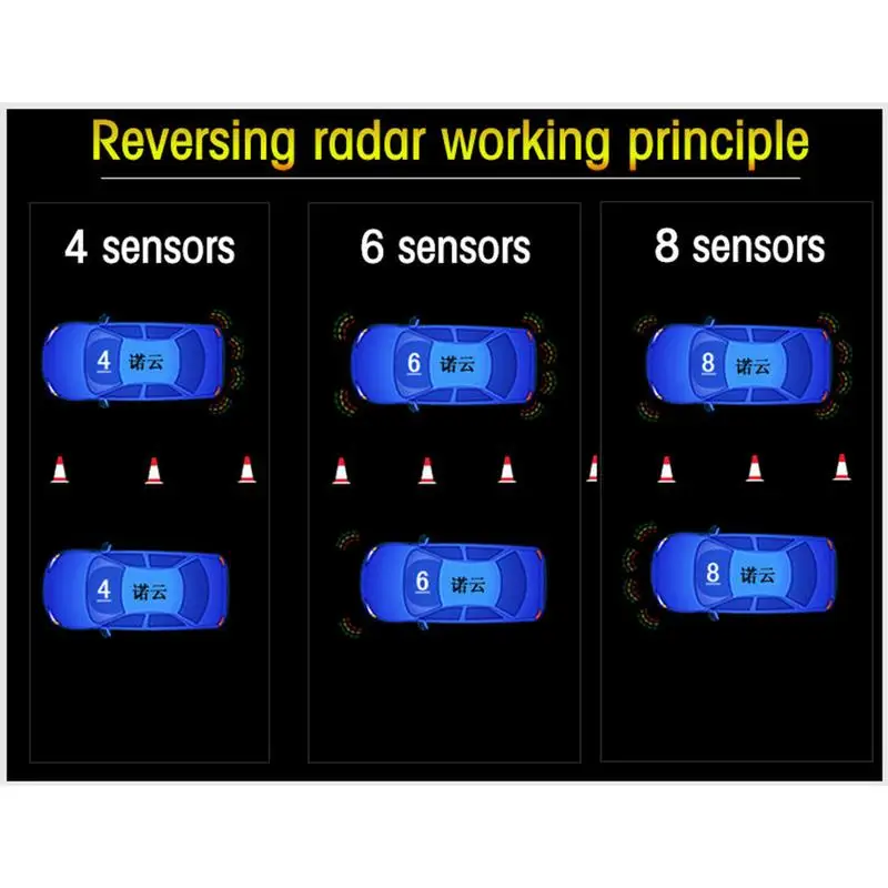 Sensor de aparcamiento 4 sensores coche de marcha atrás Radar aparcamiento coche Detector asistencia aparcamiento Radar reverso