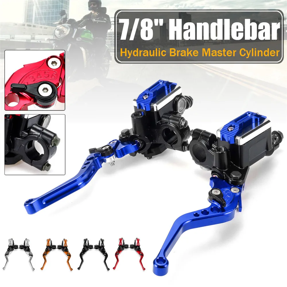 

7/8 22cm Motorcycle Master Cylinder Levers Hydraulic Brake Pump Clutch Handle Handlebar Lever Reservoir Set For HONDA Yamaha