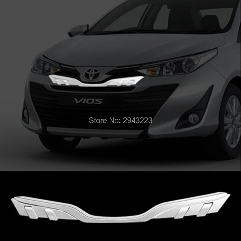 

SHCHCG Car Styling ABS Chrome Front Bumper Protector Grille Grill Front Moulding Bumper Grille Cover Trim For Toyota Vios 2019