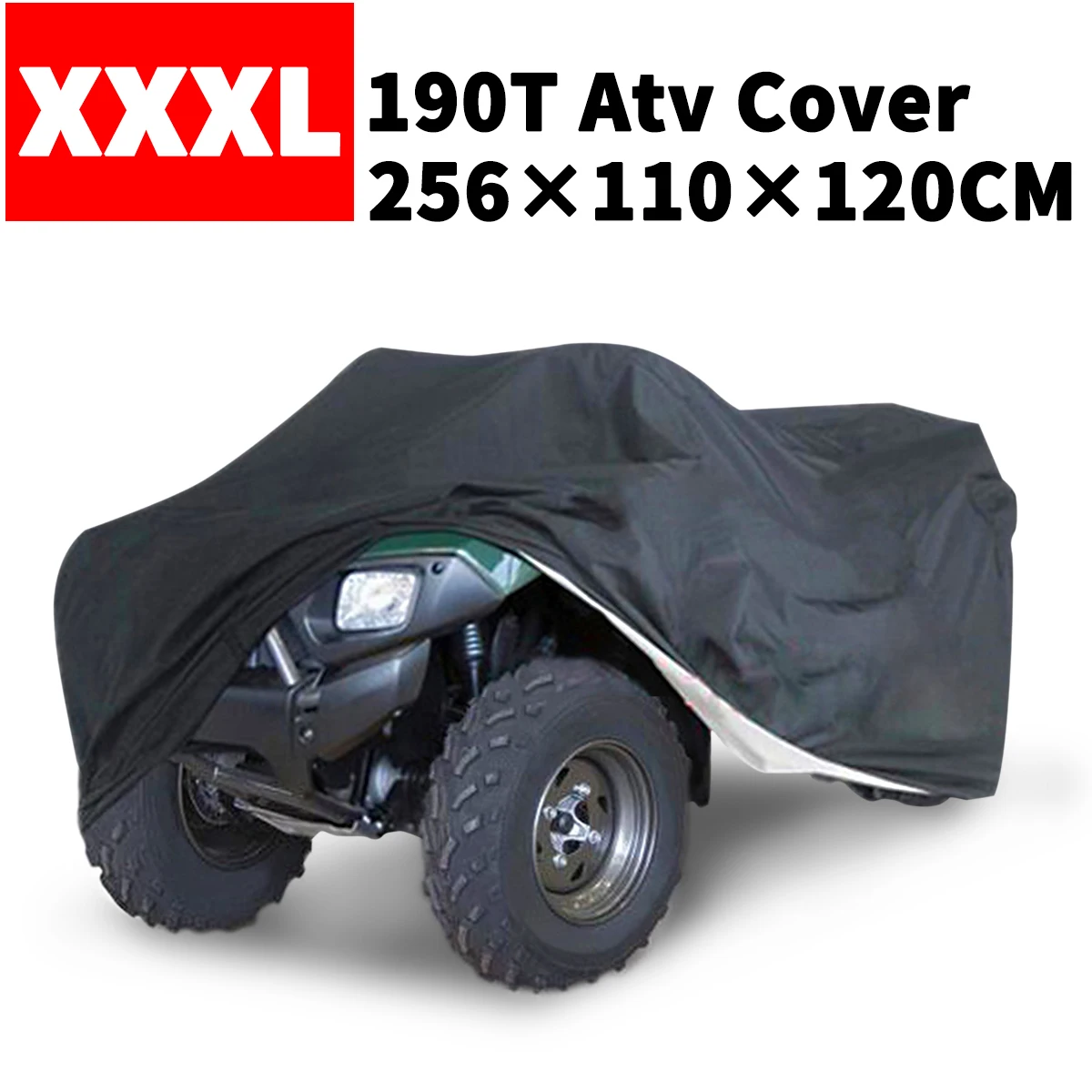 Black Universal XXXL 190T Waterproof Quad ATV Cover Vehicle Scooter