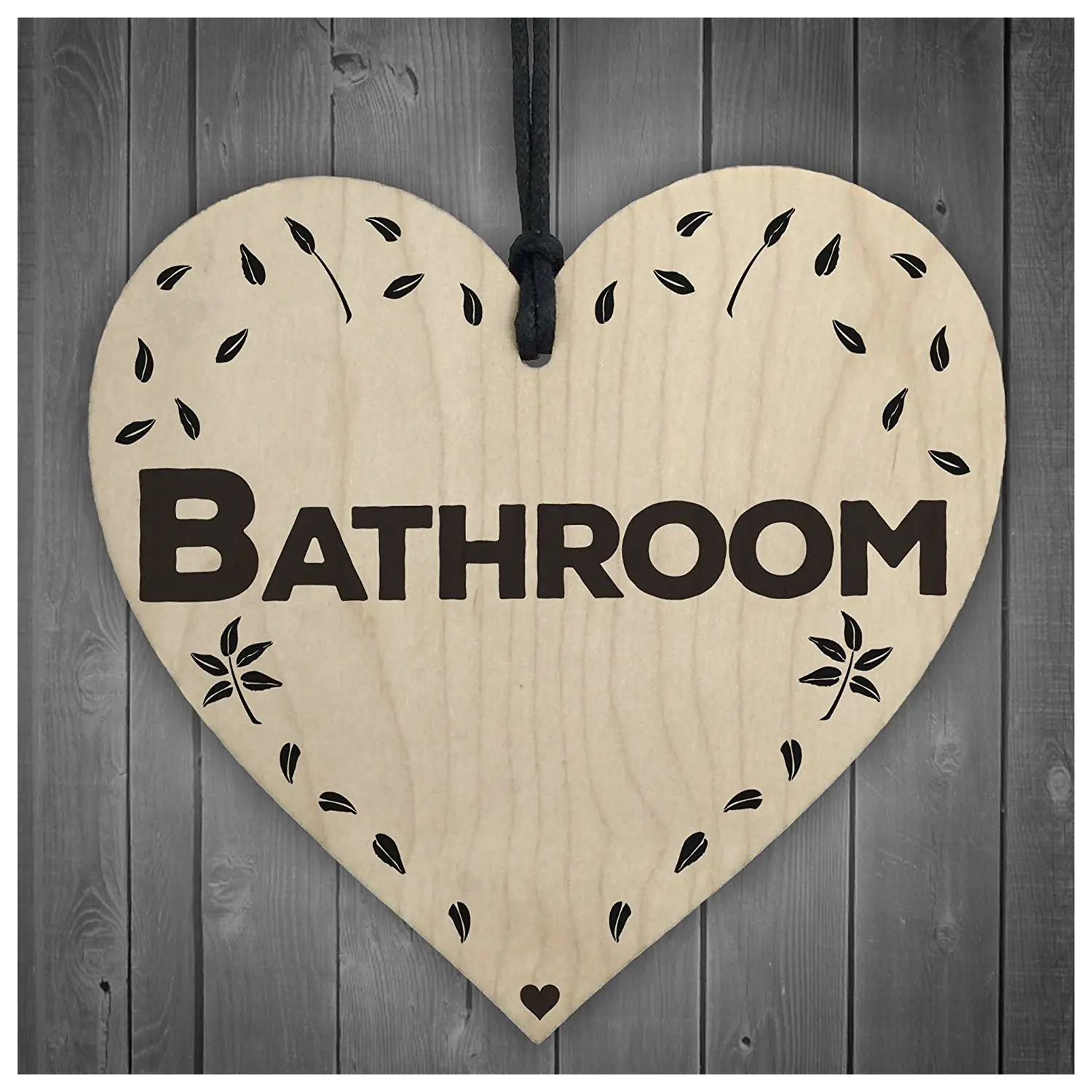 Cuarto de baño de madera de corazón Colgante placa baño casa Shabby Chic decoración de puerta Cuarto de baño de madera de corazón Colgante placa baño casa Shabby Chic decoración de puerta