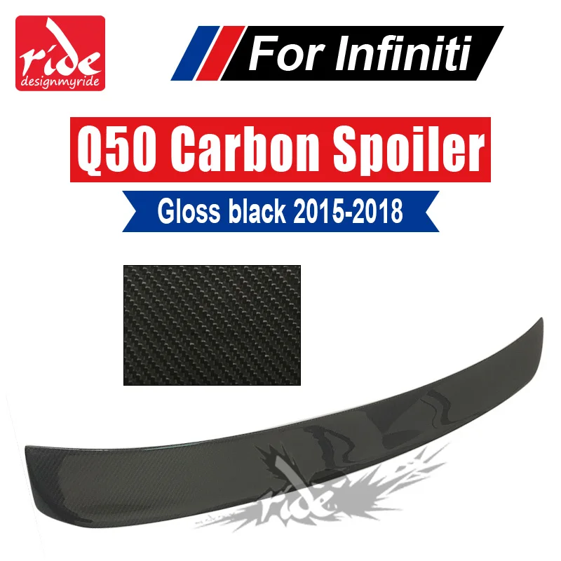 

For Infiniti Q50 Q50S High-quality Carbon Fiber Rear Roof Window Spoiler 2015-in ST Style Auto Racing Car Tail Lip Wing Spoiler