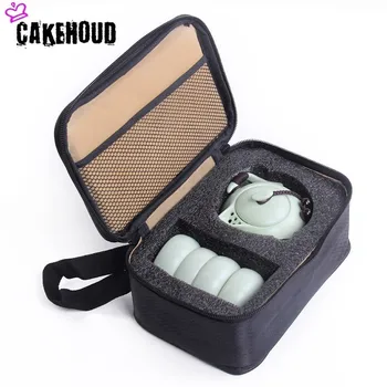 

CAKEHOUD Portable Travel Tea Set Retro Chinese Ceramic Porcelain Handmade KungFu Tea Set A Pot Of Four Cups Of Drinking Utensils