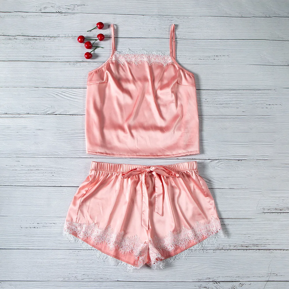 2 шт. женское сексуальное атласное кружевное нижнее белье Babydoll Ночное шорты