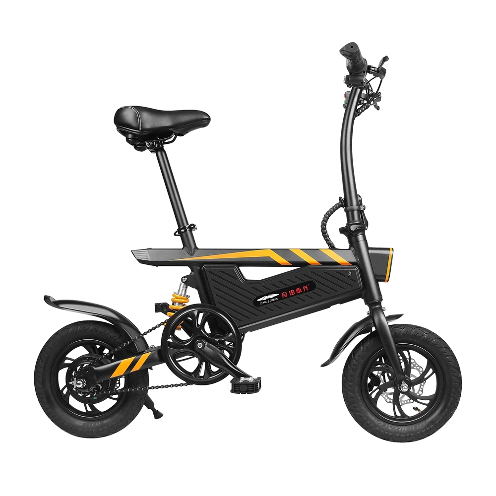 

Ziyoujiguang T18 25KM/H 12 Inch Tires Lightweight Motor Electric Bicycle Aluminum Alloy 6061 Frame Electric Bike Front Light