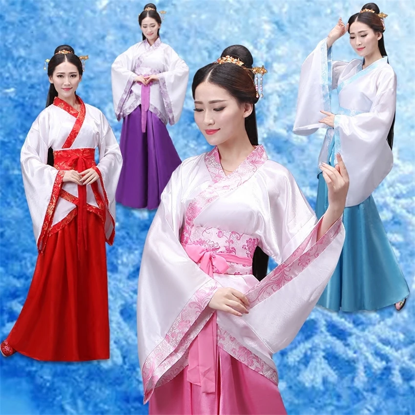 

Chinese Traditional Hanfu Woman Embroidery Stage Performance Costumes New Year Tang Suit Chinese Folk Dance Costume for Female
