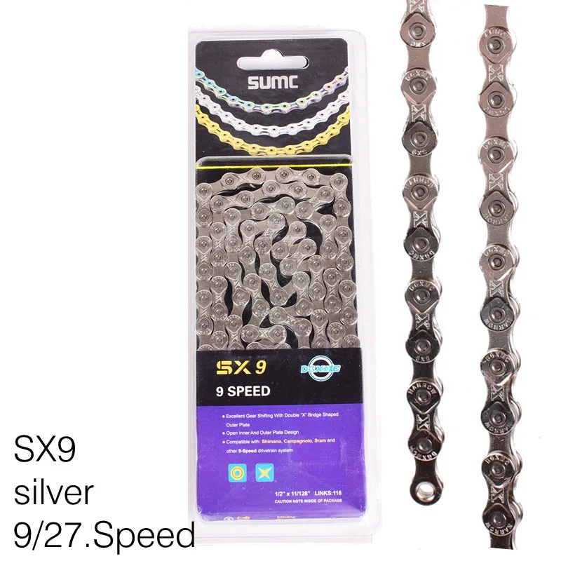 Sumc Fietsketting Mountainbike X9 Bike Chain X9EL 27S Goud Voor Mtb/Racefiets voor M4050 M430 M596 116L Regenboog - AliExpress