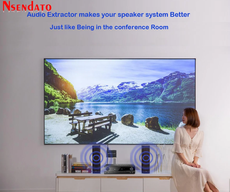HDMI ARC Audio Extractor DAC ARC L R Coaxial SPDIF Jack Extractor Return Channel Converter For Fiber RCA 3 5mm Headphone for TV