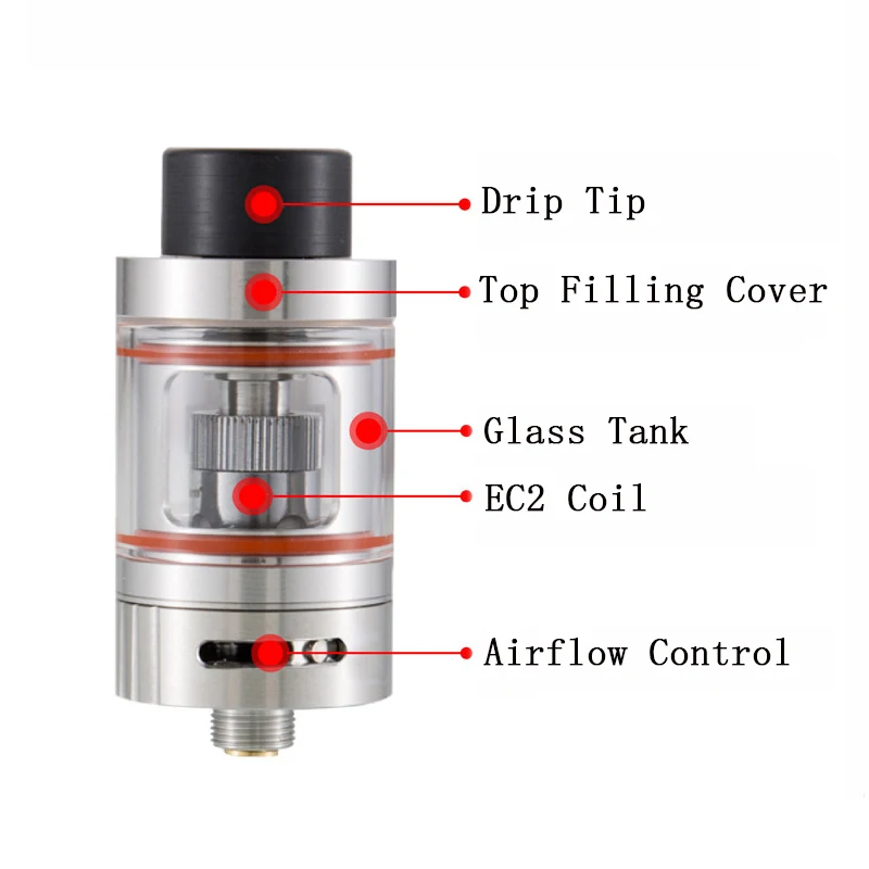 Vapor Storm Bodhi Sub Ohm Tank 2ml 0.3ohm Glass Electronic Cigarette Atomizer Top Filling 22mm Diameter OCC SSOCC EC2 Coil Vapor Storm Bodhi Sub Ohm Tank 2ml 0.3ohm Glass Electronic Cigarette Atomizer Top Filling 22mm Diameter OCC SSOCC EC2 Coil