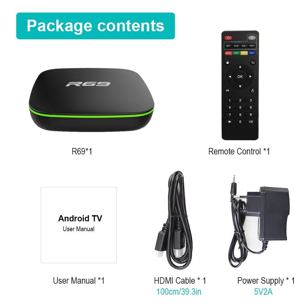 R69 2G 16G Android 7 1 Smart TV Box Allwinner H3 четырехъядерный ГБ 8 2 4G wifi телеприставка PK H96