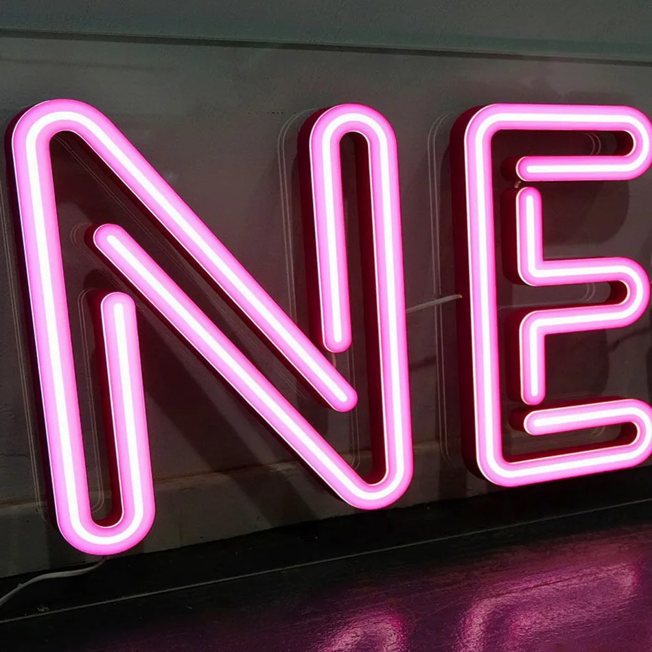 

3D double line outdoor use plastic colorful neon light