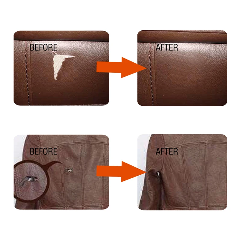  Visbella 2pcs Car Seat Leather Vinyl Repair Kit Auto Sofa Coats Holes Scratch Cracks Rips Liquid Le