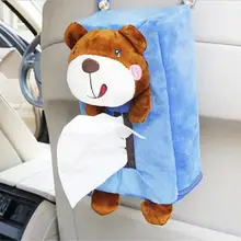 Портативный автомобиля прямоугольная коробка с одноразовыми салфетками Обложка Симпатичные животные узор Офис Ванная комната автомобильный интерьер тканевая коробка для хранения