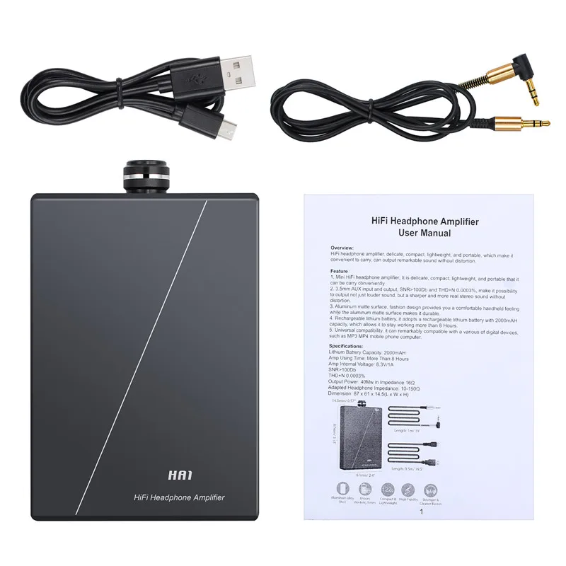 eSYNiC HiFi Headphone Amplifier AMP with 3 5mm Studio Input Support 16 150 Portable Earphone Amplifier for Mobile Phone Laptops