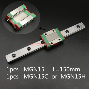 

AXK Cnc Router Parts Linear Rail 15mm Linear Guide Mgn15 L=150mm Rail Way + Mgn15c Or Mgn15h Long Carriage For Cnc X Y Z Axis
