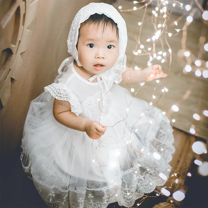

2019 New Arrival Baby Girl Baptism Baby Girl Dresses Baptism Dress Little Girl Clothes First Birthday Outfit Girl With Hat