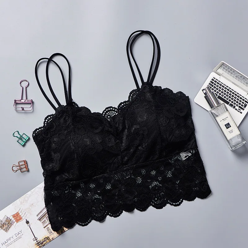 

Explosive lace small strap girl wrapped chest chest pad removable versatile ladies tube top underwear