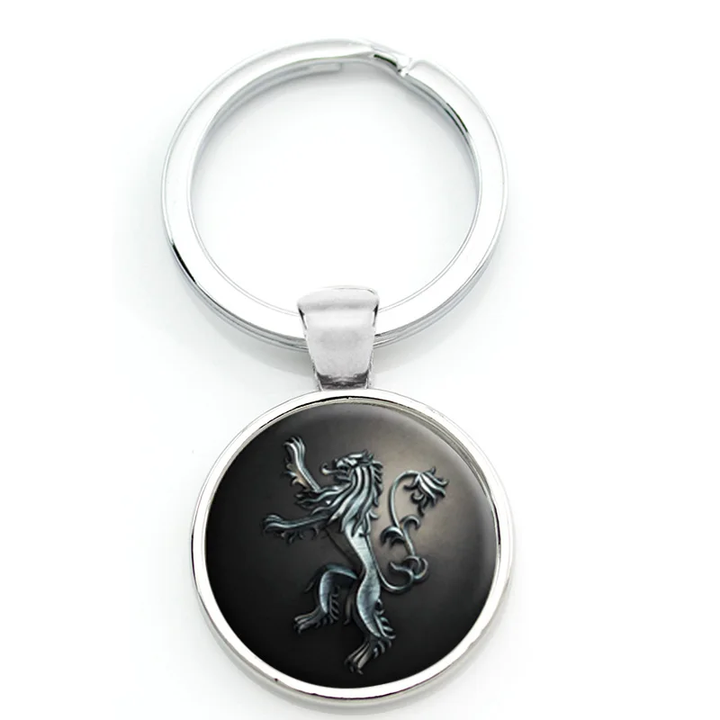 

Game of Thrones Key Chain Ring Figure A Song of Ice and Fire House Stark Keyring Keychain GOT 7 Pendant For Costume Accessories