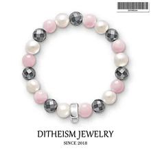 Амулеты ID браслеты пресноводные жемчужные розовые бусы, новые ювелирные изделия из стерлингового серебра 925 пробы романтический подарок для женщин девочек