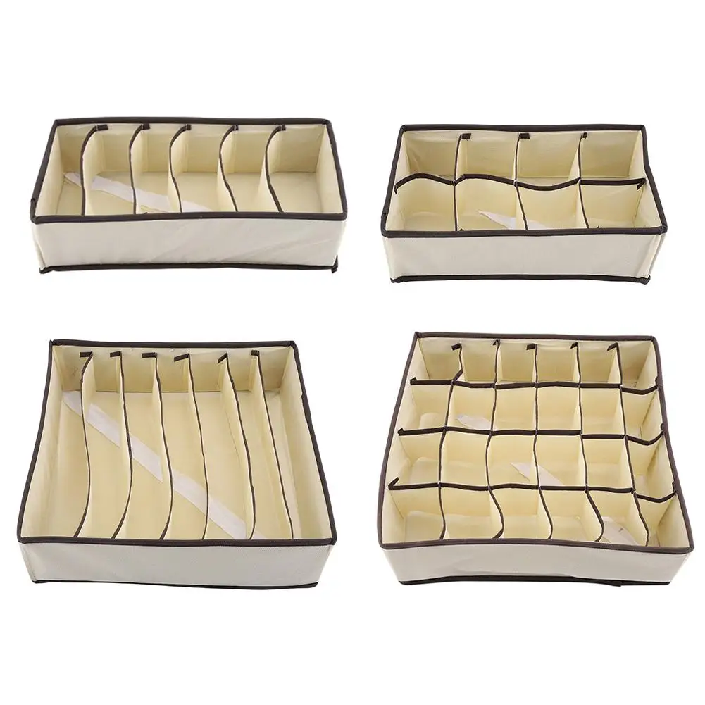 

New Portable Foldable Durable Divider Storage Box Case Container for Bra Underwear Sock Home Storages Space Saving