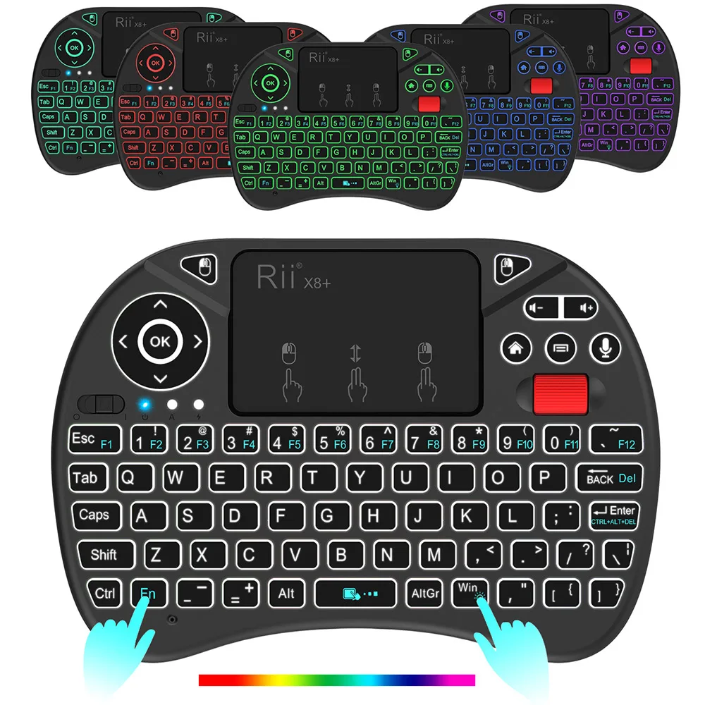 Rii X8 Plus 2 4 ГГц беспроводная мышь с клавиатурой тачпадом мини клавиатура teclado bluetooth