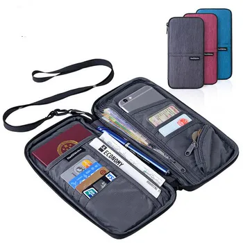 

Lrage Travel ID Card Wallet Passport Cover Women Purse Big Organizer Bag Men's Credit Card Holder Cellphone Money Storage Bag