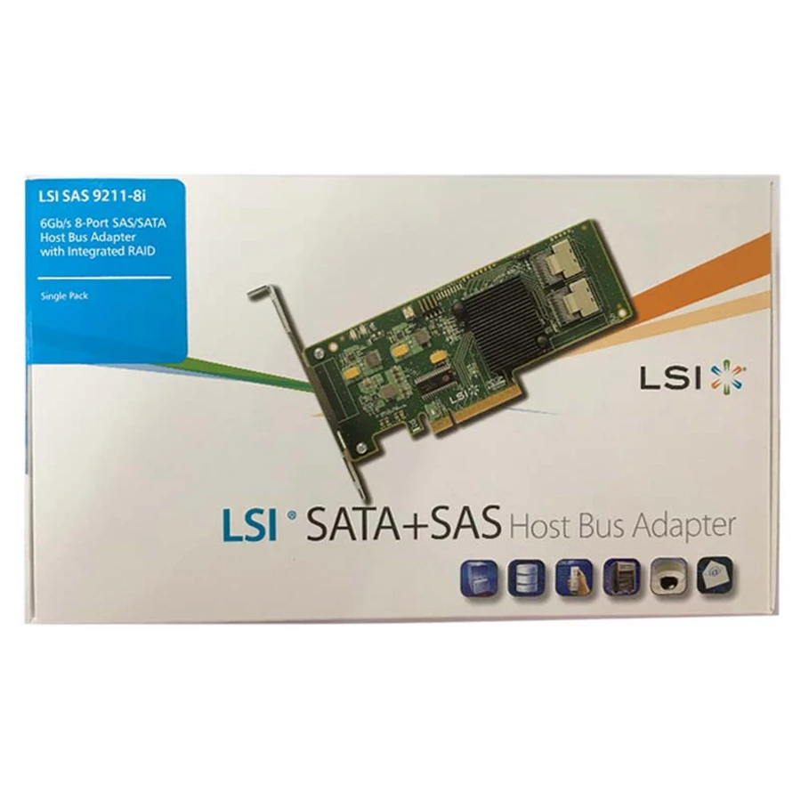 Eastforfuy Avago LSI SAS 9211 8I LSISAS2008 IT 8 портовая карта контроллера NO RAID HBA JBOD SATA SFF8087 6 ГБ PCI E 2