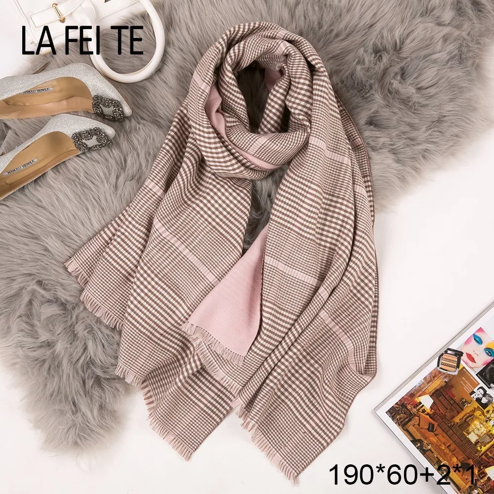  Winter Cashmere Scarf Women Neck Scarves Plaid Shawls Foulard Femme Poncho Blanket Stoles Bandana H