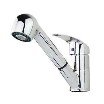 

1Pc Single Handle Pull Out/Down Durable Silver Sink Faucet Copper Faucet Rotating Faucet for Kitchen Bathroom