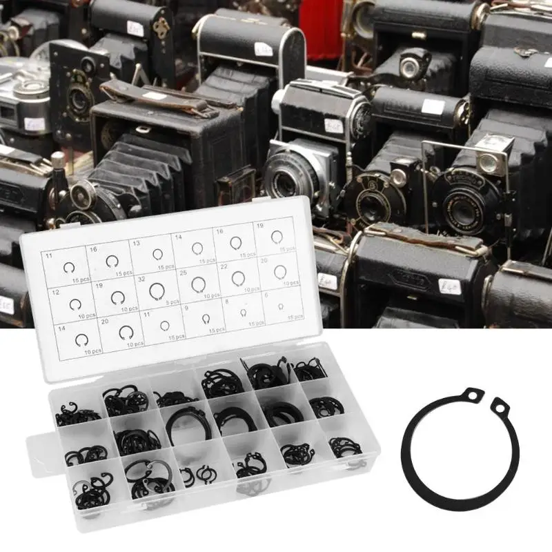 

25pcs Stainless Steel Circlips 1.2-20 Clip Kit Shaft Retaining Ring Washer