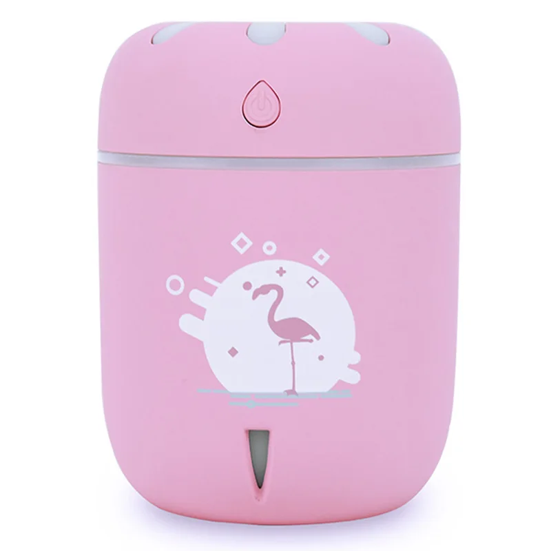 

Cartoon Ultrasonic Air Humidifier For Bedroom Office With 7 Colors Night Light 220Ml Mini Mist Maker Aroma Diffuser
