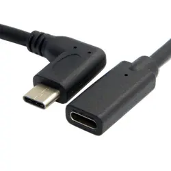 Новейший USB кабель-удлинитель 90 градусов под прямым углом USB-C type C Мужской и Женский удлинитель адаптер для кабельного шнура