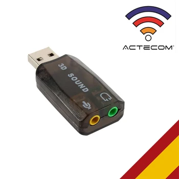 

ACTECOM Tarjeta de Sonido Externa USB 3D Sound 5.1 Audio para PC Virtual DJ